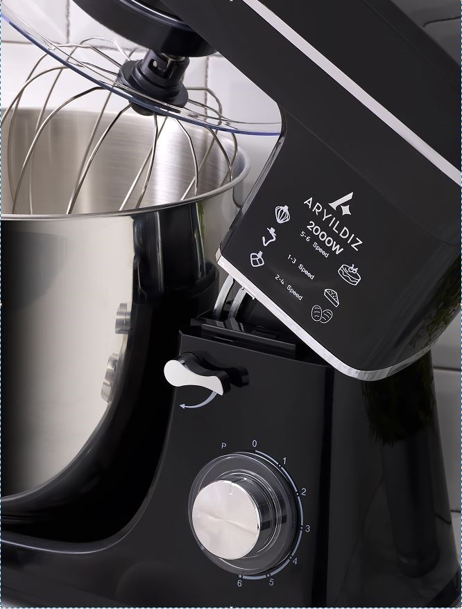 Aryıldız 153AR305805 HomeChef XXL 10 Lt Stand Mixer Siyah 5