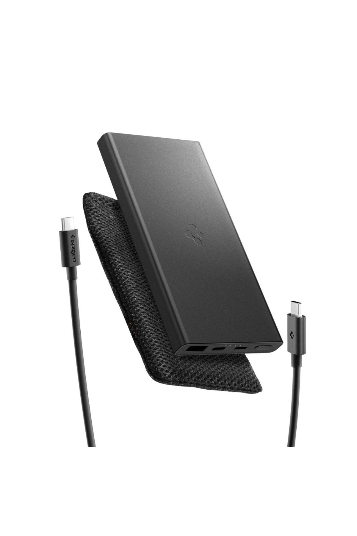 10000 mAh Alüminyum 22.5W USB-C+USB-A Giriş/Çıkış Hızlı Şarj 3 Port Kablo+Çanta Powerbank - ABA09431