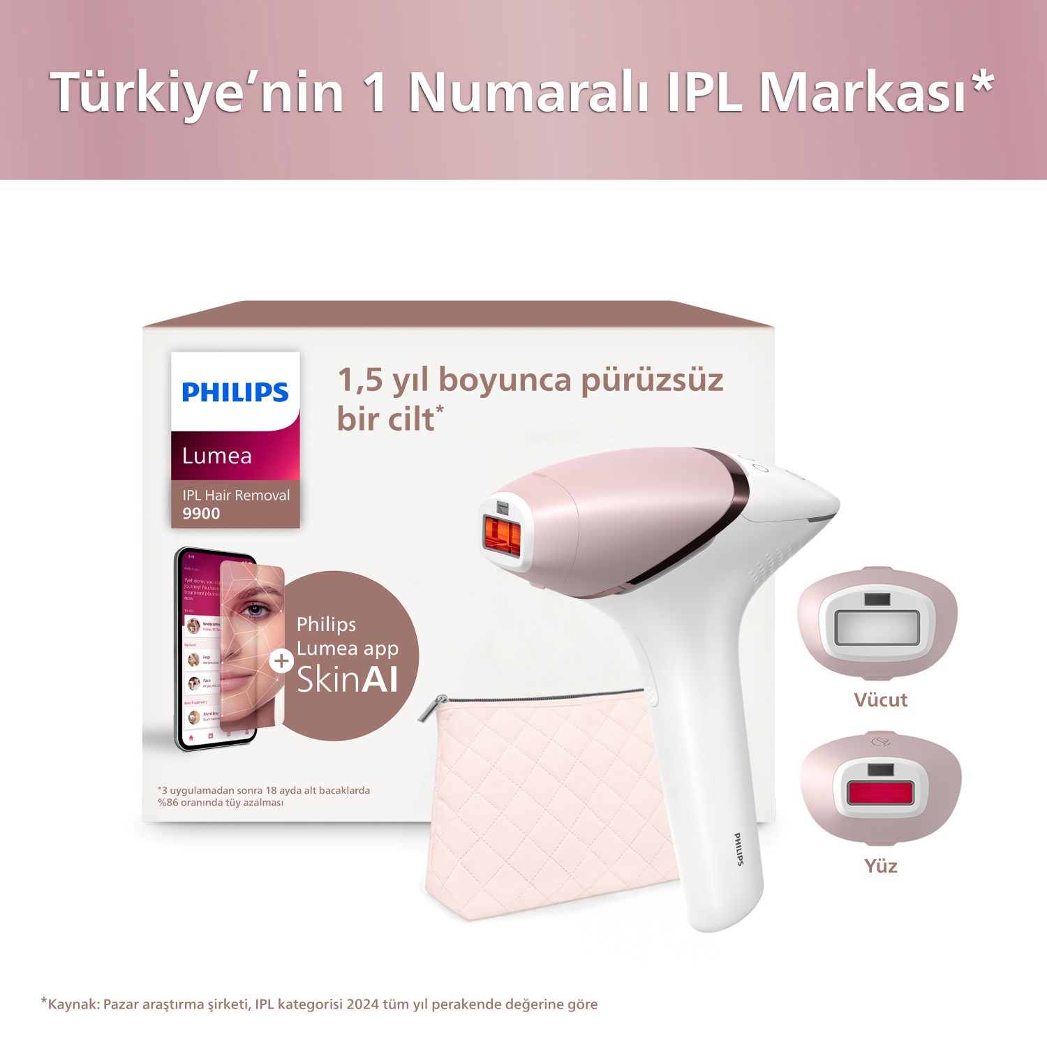 Philips Lumea BRI950/02 Lumea Lazer Epilasyon  Yüz+Vücut