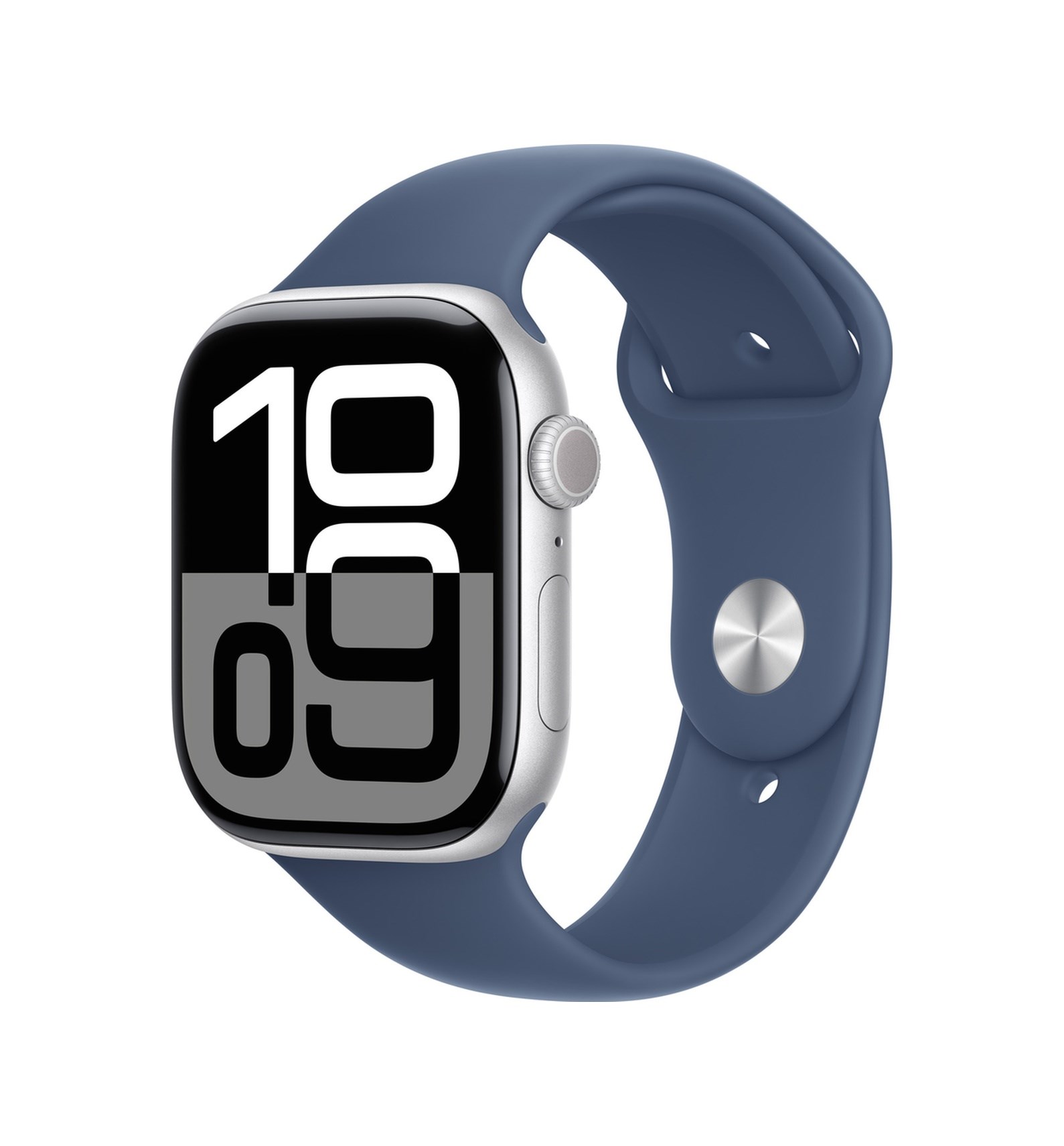 Apple Watch Seri 10 46 MM Alüminyum Kasa Spor Kordon S/M Akıllı Saat (Apple Türkiye Garantili) Gümüş - Kot Mavi