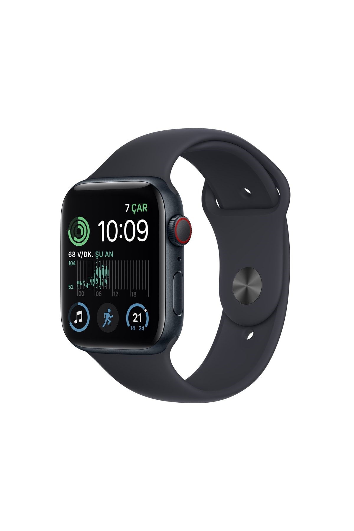 Apple Watch SE 44 MM Uzay Grisi Alüminyum Kasa ve Gece Yarısı Spor Kordon MKQ63TU/A