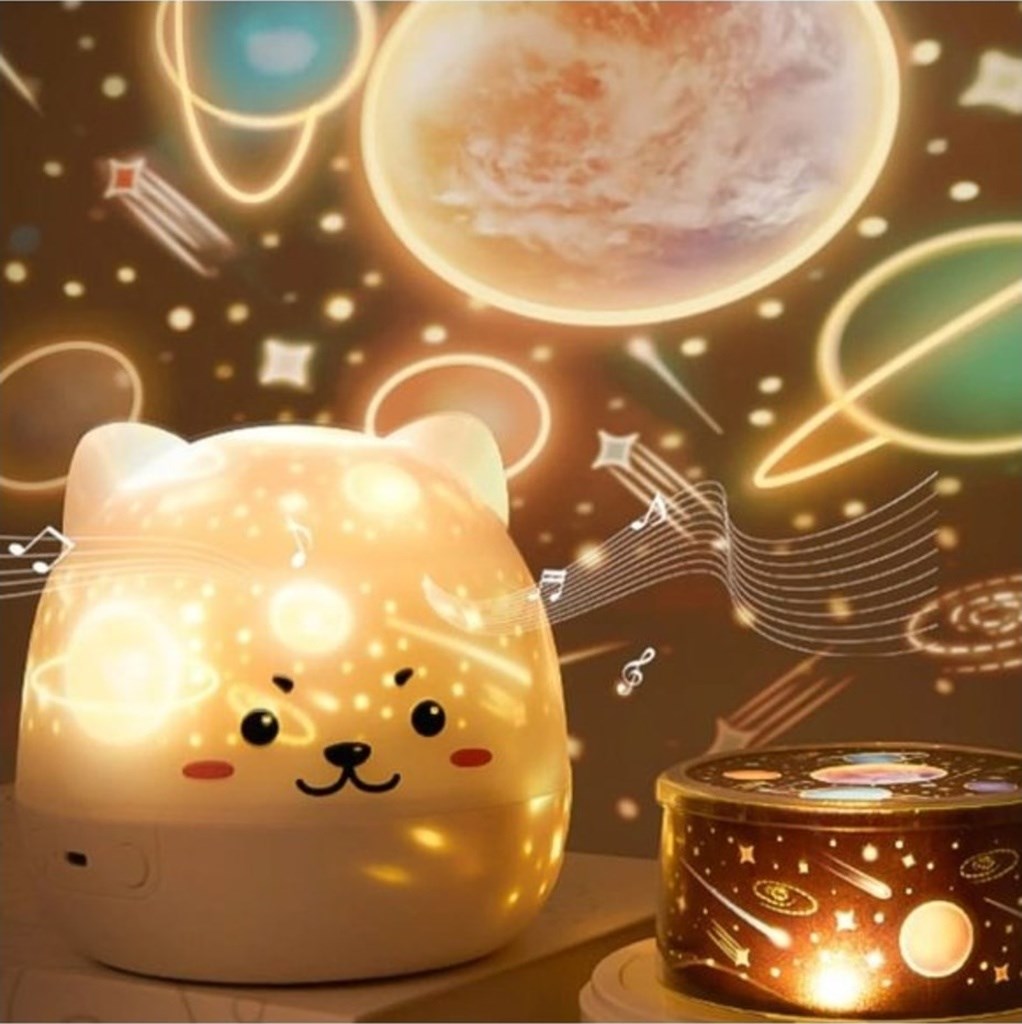 Köpek Temalı Müzikli Projeksiyon Gece Lambası Çok Renkli