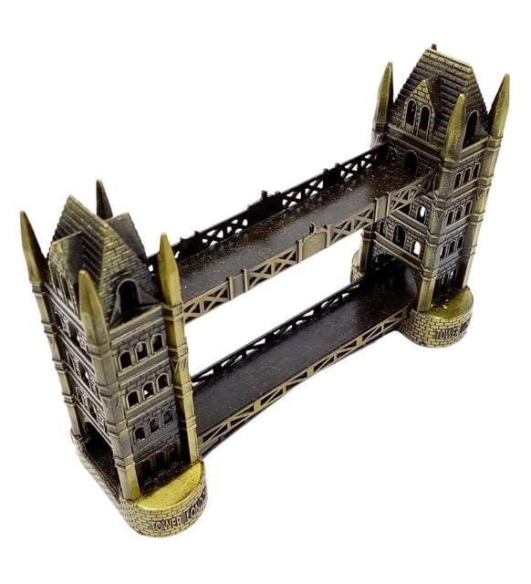 Vintage Metal Londra Köprüsü Tower Bridge Antik Bronz 16 cm