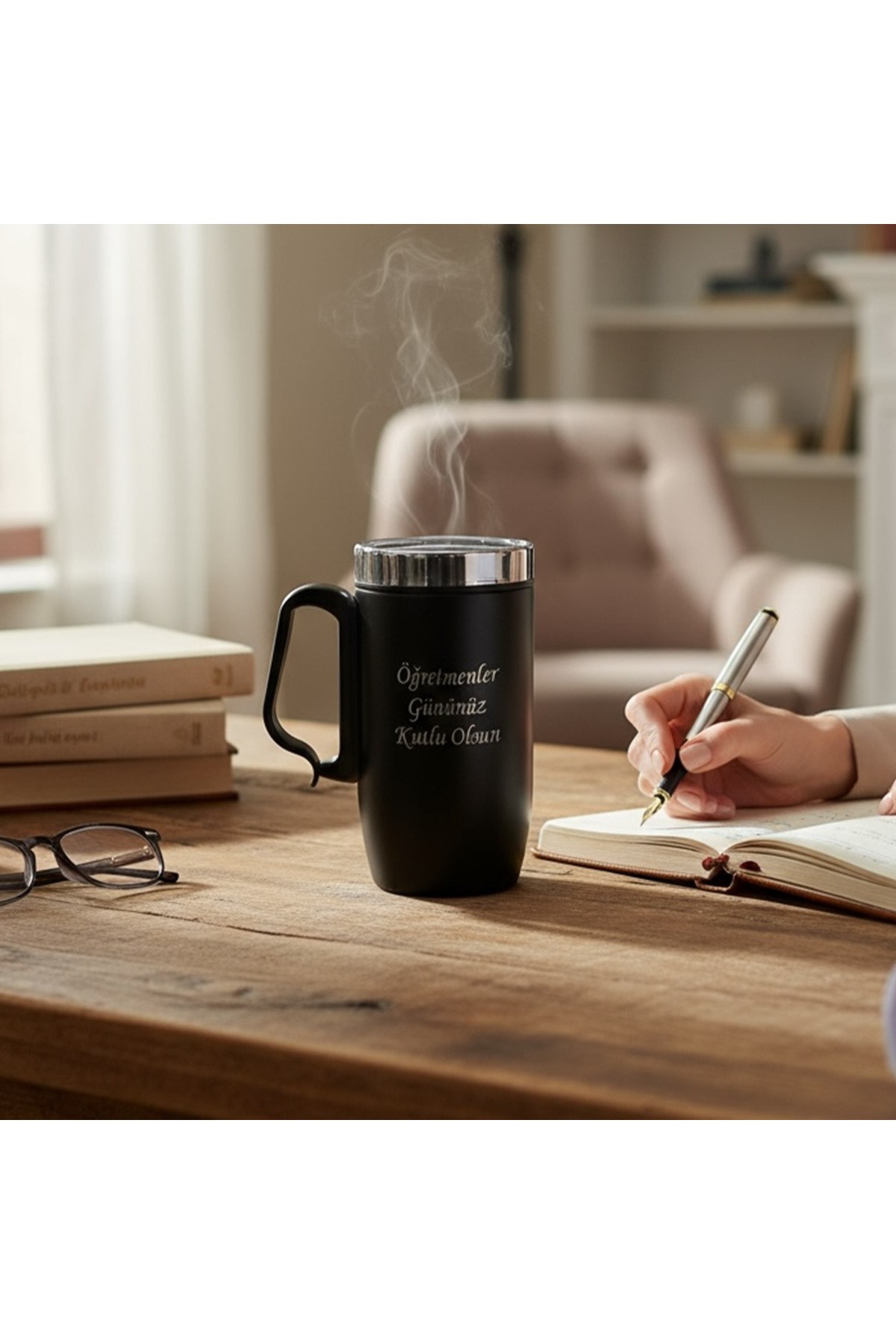 Kişiye Özel Öğretmenler Günü Özel Tasarım Termos Kupa – Kişiye Özel Hediye, Isı Yalıtımlı Çelik Mug