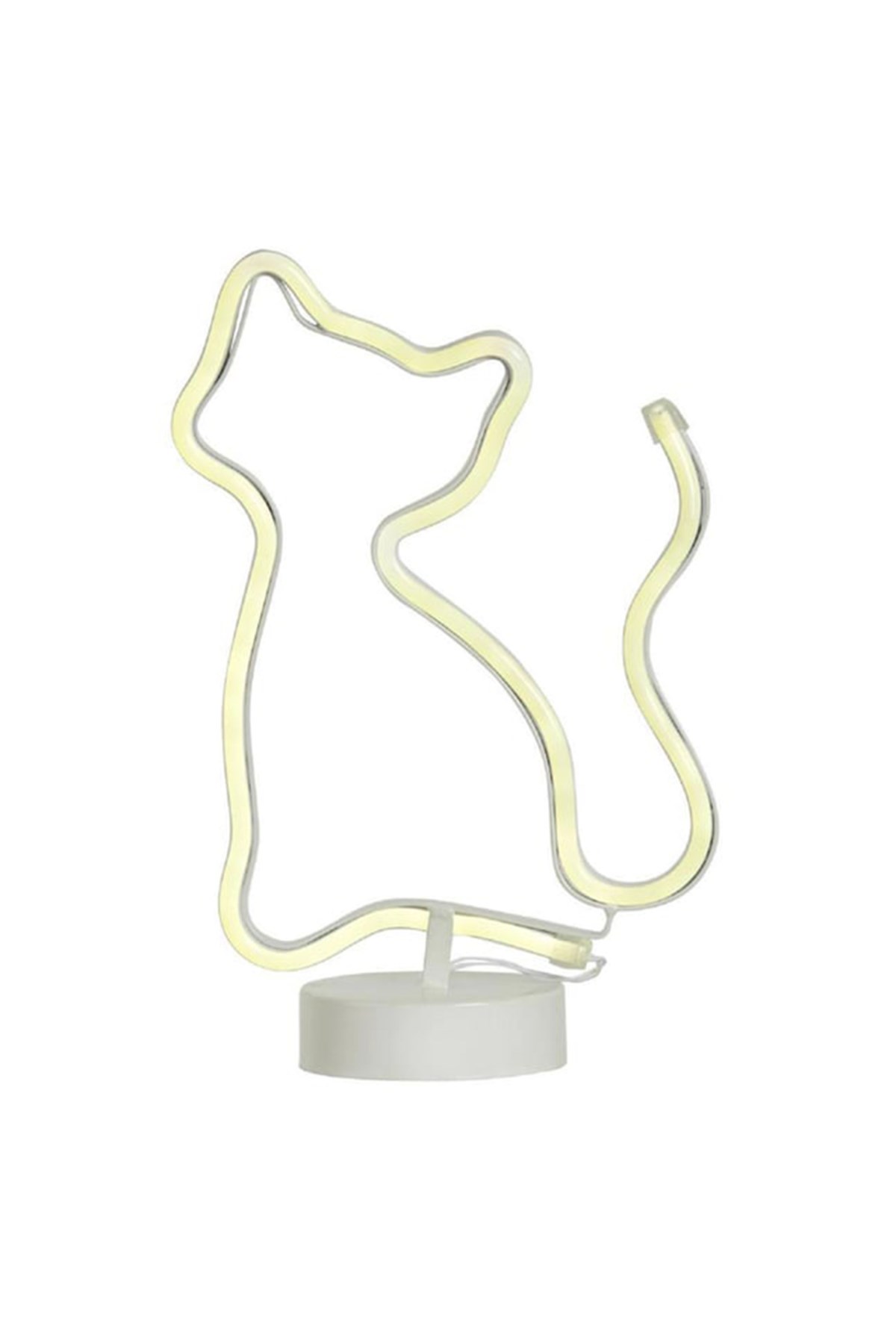 Neon Led Lamba Kedi Led Işıklı Lamba Pilli Masa Lambası