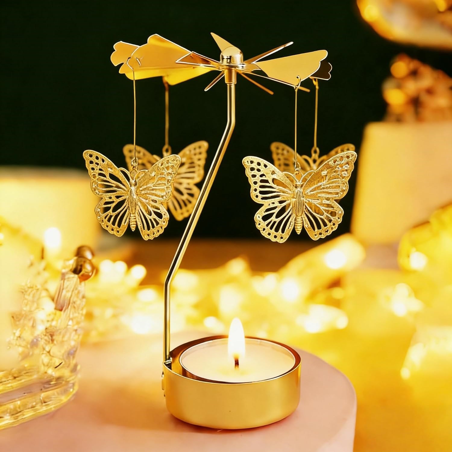 Kelebek Temalı Tealight Mumluk – Dekoratif Masa Üstü Aksesuar