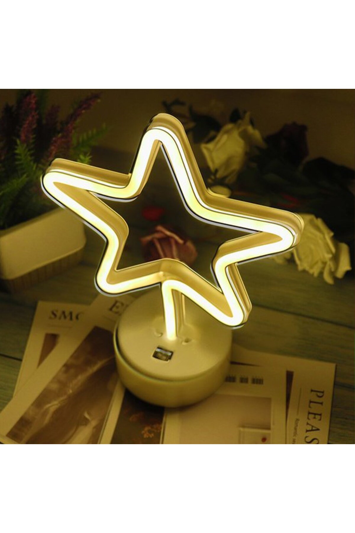 Ay Yıldız Neon Led Gece Lambası Usb Ve Pilli