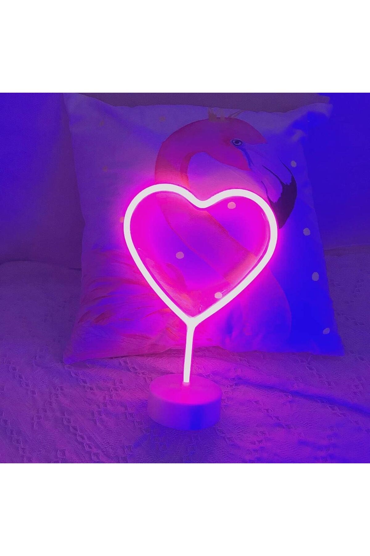 Kalp Tasarımlı Işıklı Neon Led Lamba