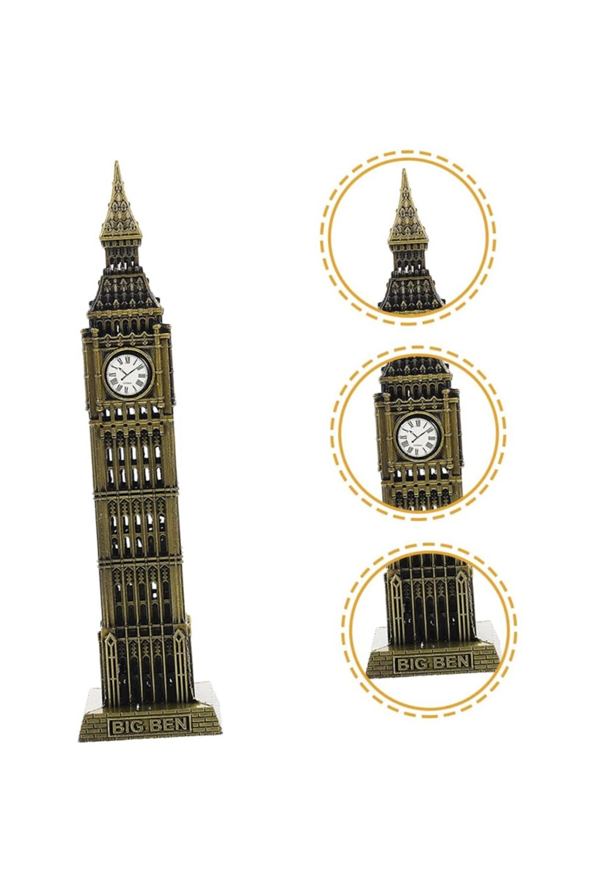 Vintage Metal İngiltere London Big Ben Saat Kulesi Antik Bronz 23 cm