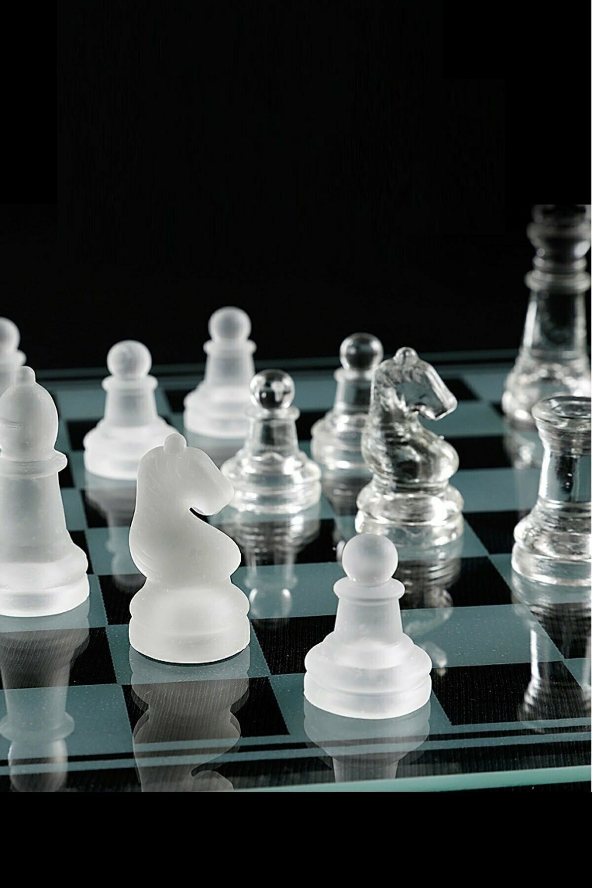 Cam Satranç Takımı Full Cam Satranç Glass Chess 20*20