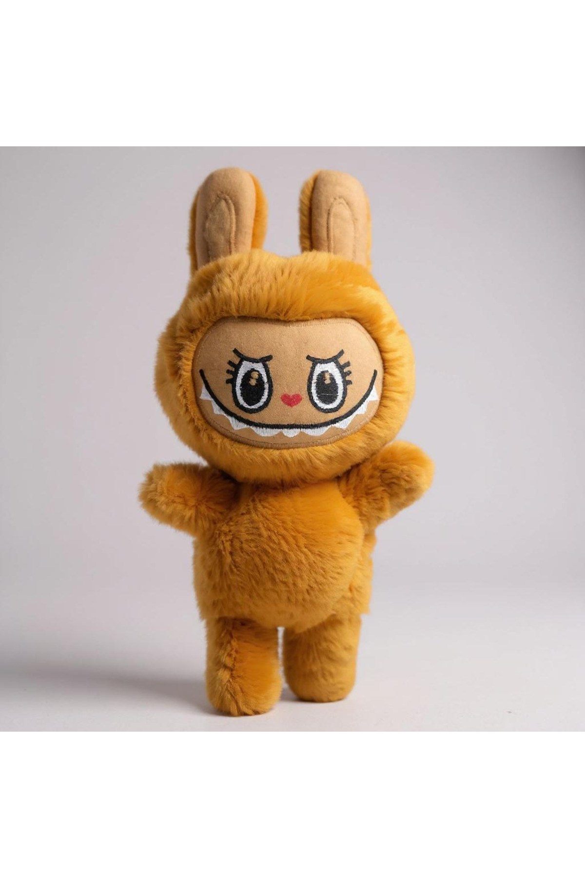 Mini Tavşan Kostümlü Labubu Peluş Oyuncak Sarı