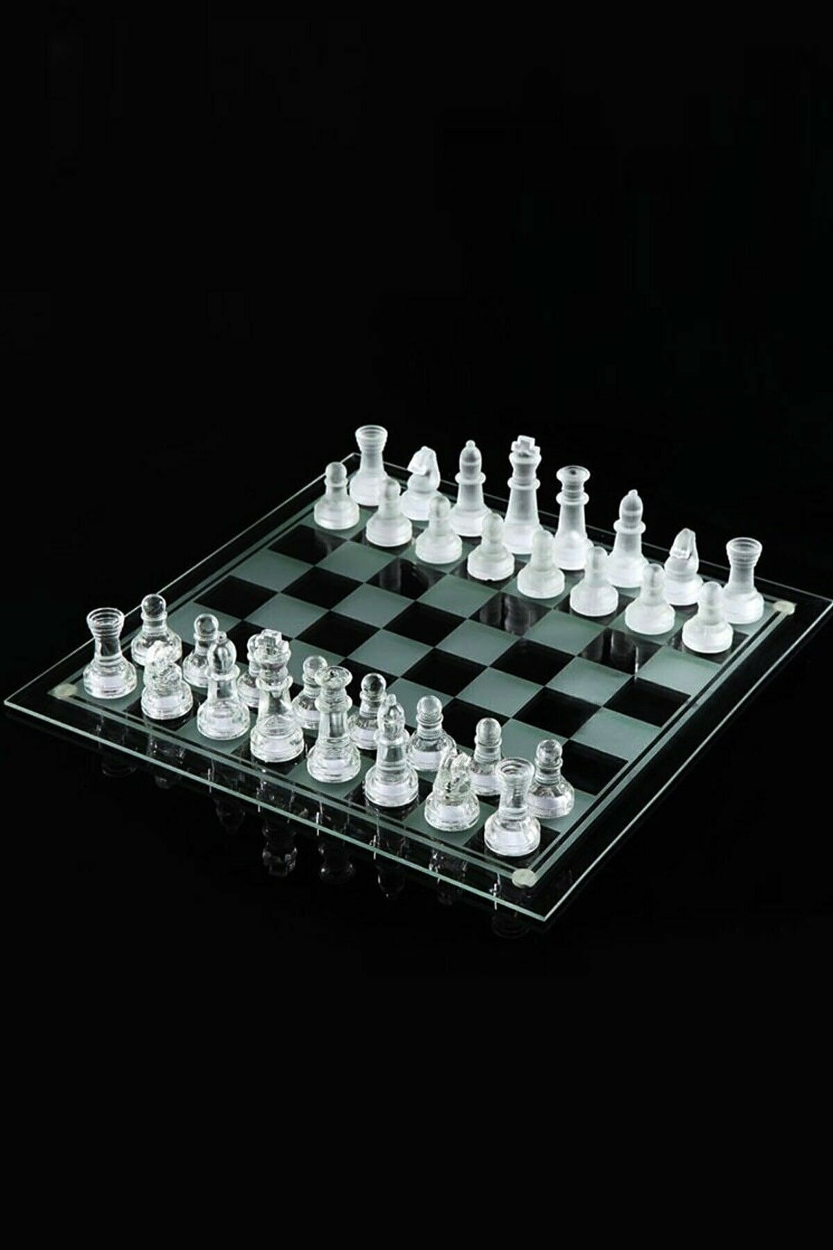 Cam Satranç Takımı Full Cam Satranç Glass Chess 20*20