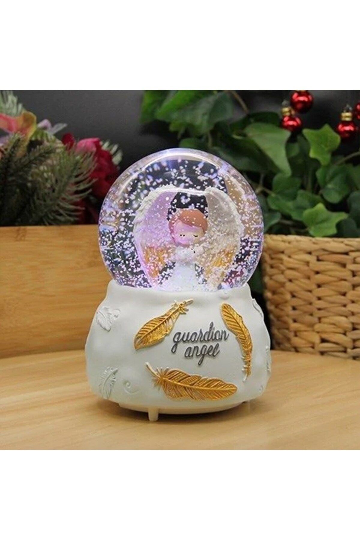 Guardian Angel Melek Orta Boy Tasarımlı Işıklı ve Müzikli Kar Küresi-2