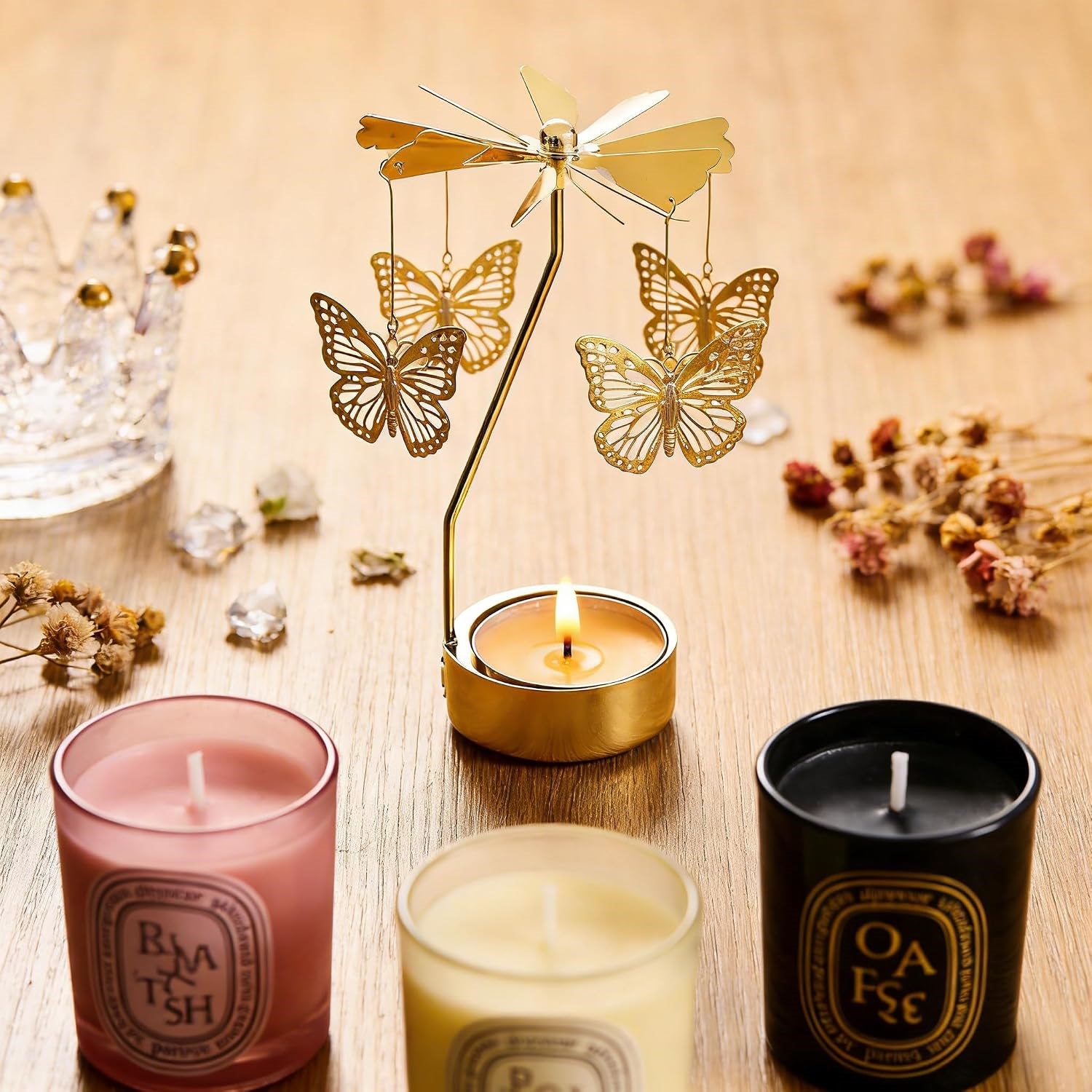 Kelebek Temalı Tealight Mumluk – Dekoratif Masa Üstü Aksesuar