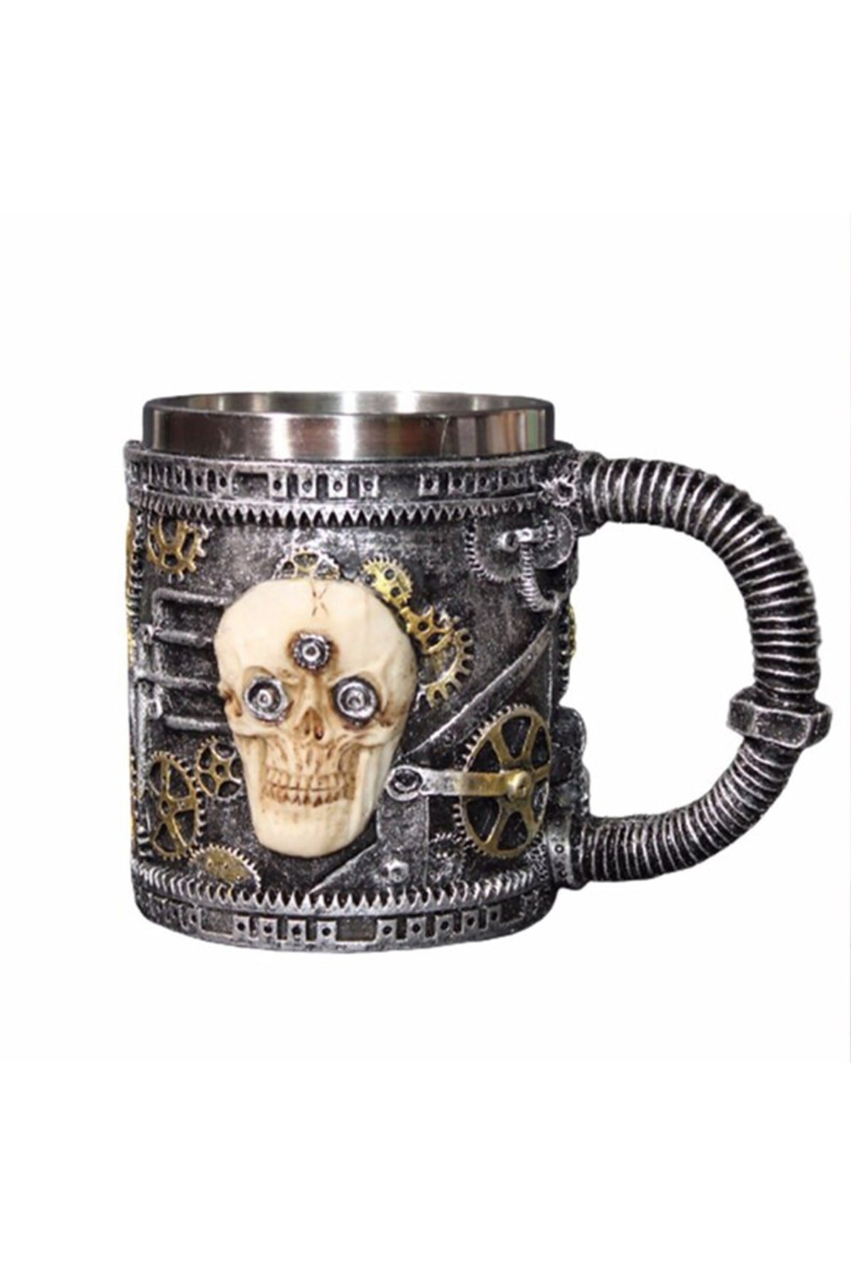 Kuru Kafa Iskelet Steampunk Kupa Bardak 3 Boyutlu Kabartmalı