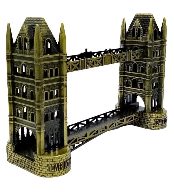 Vintage Metal Londra Köprüsü Tower Bridge Antik Bronz 16 cm