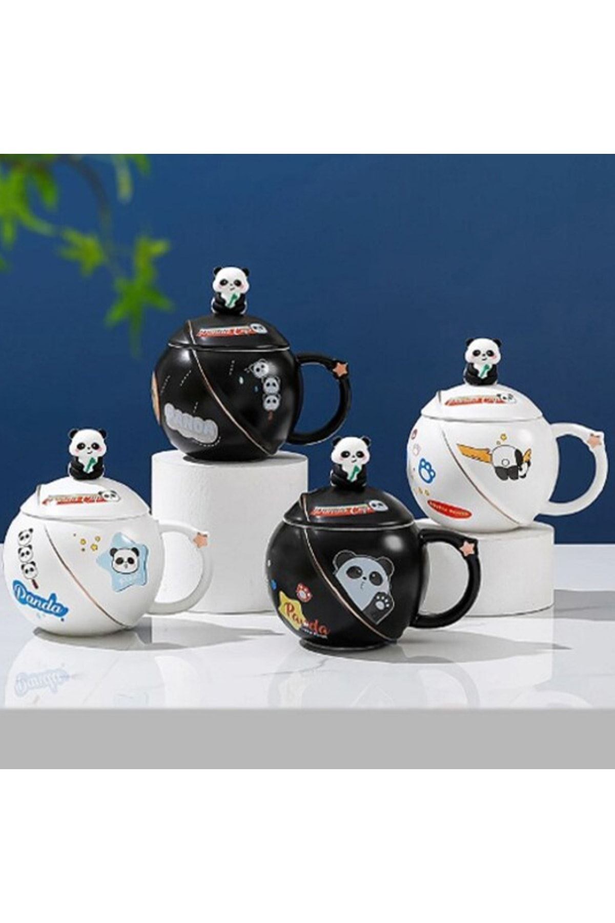 Kapaklı Panda Temalı Kupa Bardak