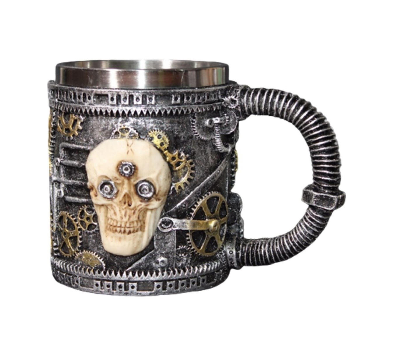 Kuru Kafa İskelet Steampunk Kupa Bardak 3 Boyutlu Kabartmalı
