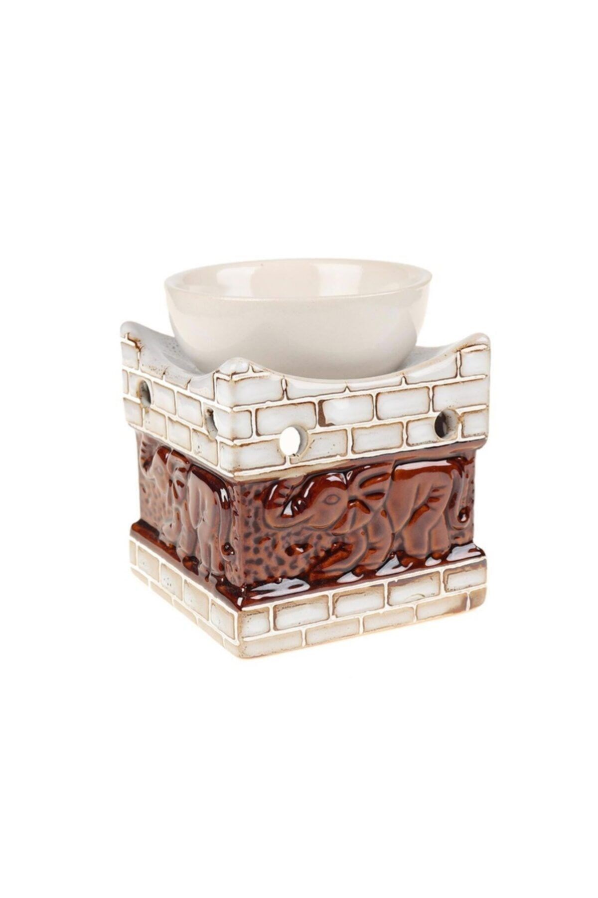 Dekoratif Fil Tasarımlı Buhurdanlık Buhur Dek Hed Tasarım Mumluk 7,5 X 7,5 X 9 cm
