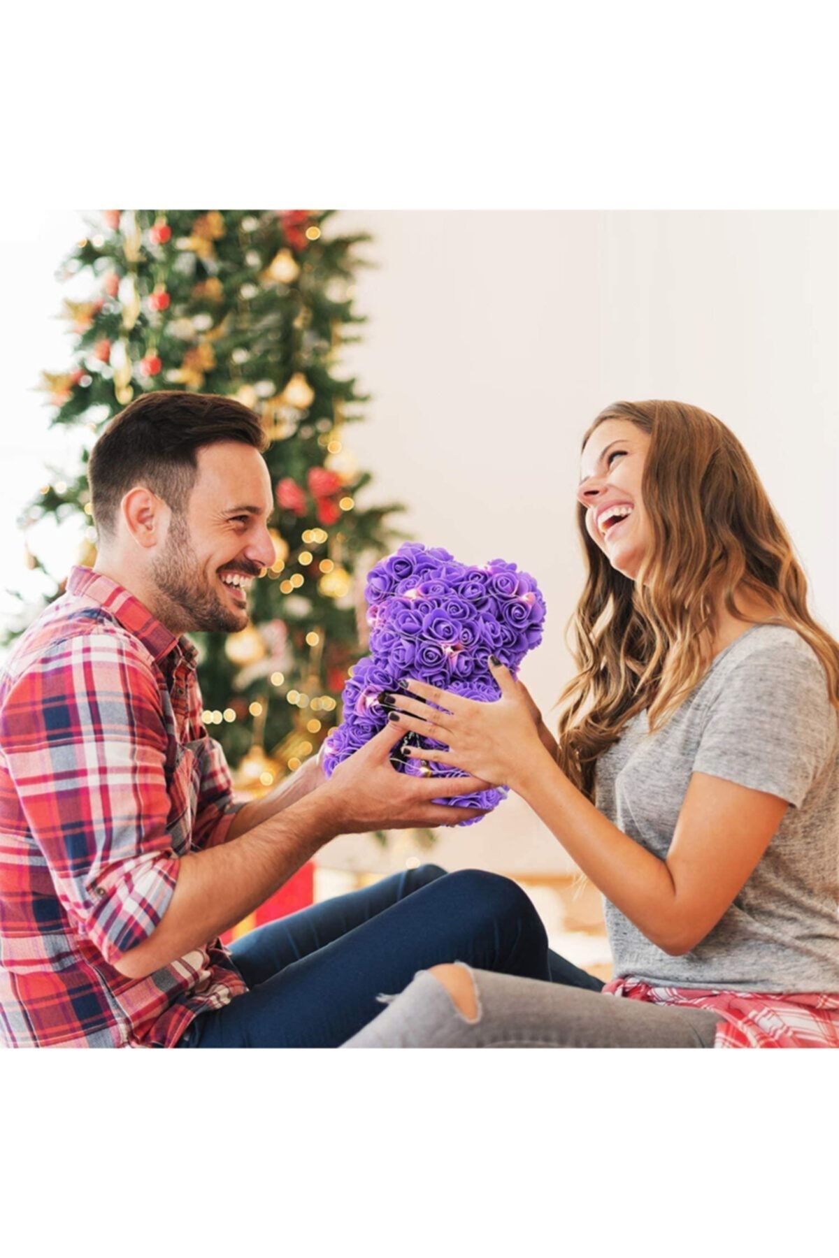 Teddy Rose Kırmızı Mor Ayıcık