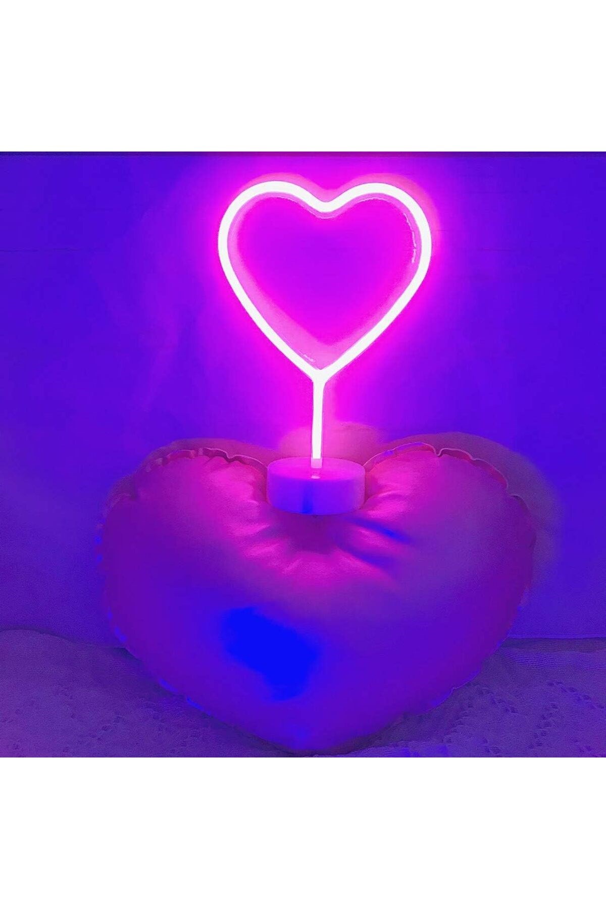 Kalp Tasarımlı Işıklı Neon Led Lamba
