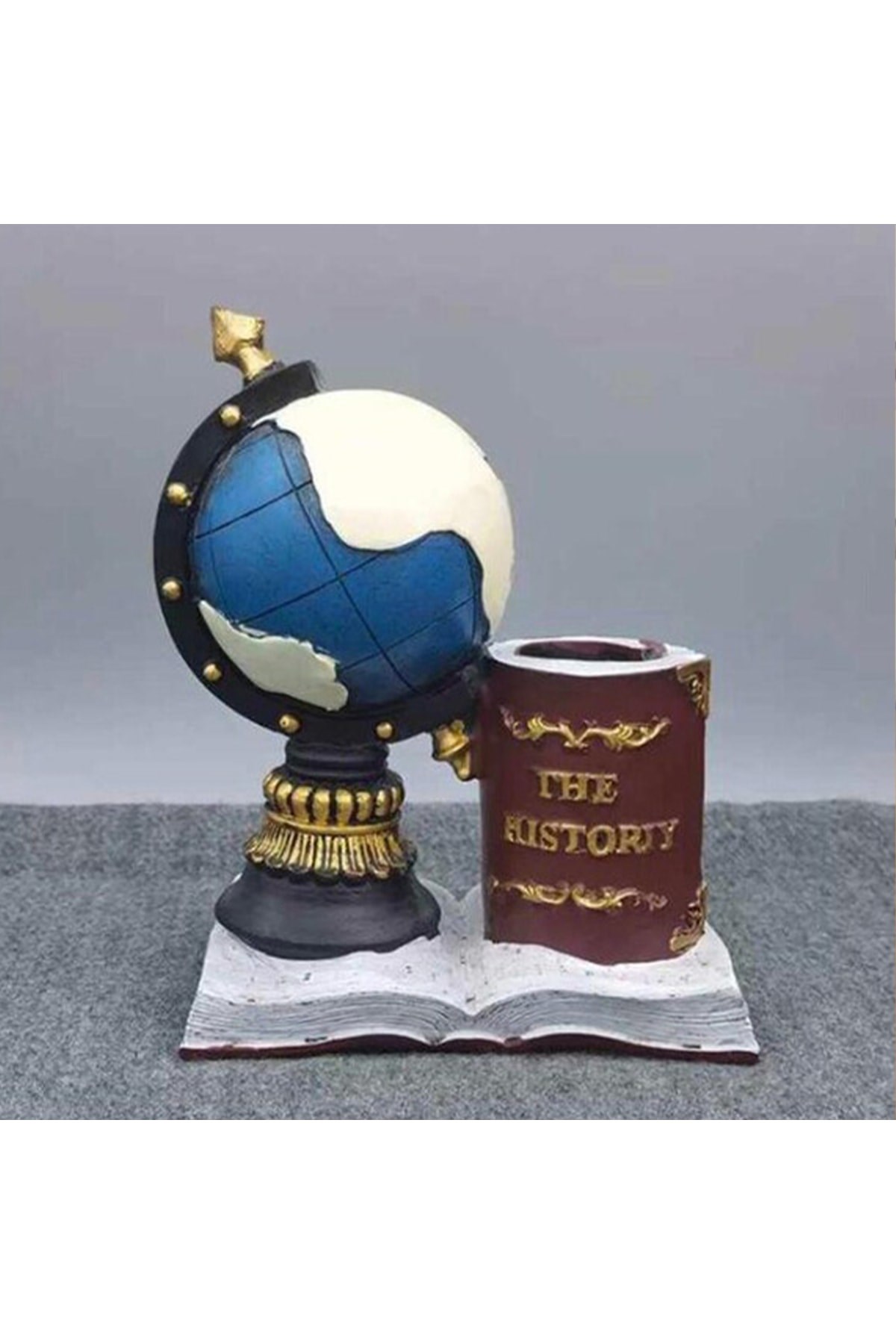 Dünya Küre Masa Üstü Kalemlik Biblo