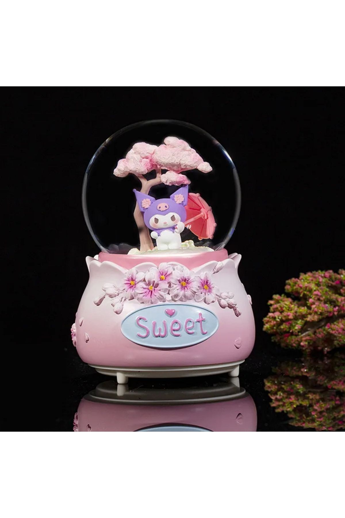 Morsanrio Kuromi Orta Boy Işıklı Müzikli Kar Küresi