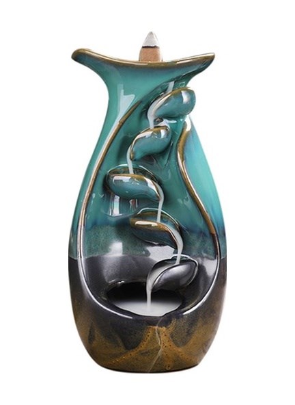 Şelale Tasarımlı Geri Akışlı Tütsülük 20*10*Cm - 10 Adet Tütsü He (534896246)