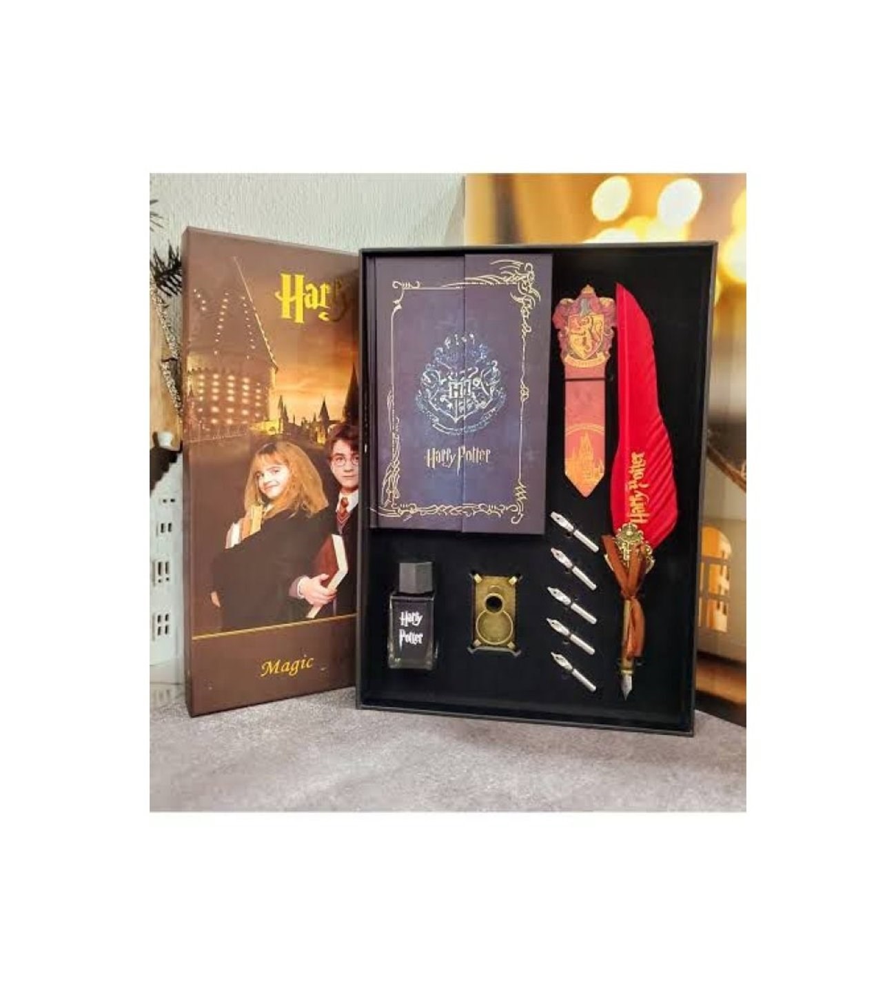 Büyücü Yazı Seti – Defter, Tüy Kalem, Mürekkep ve Uç Takımı (Hediyelik Koleksiyon Seti)