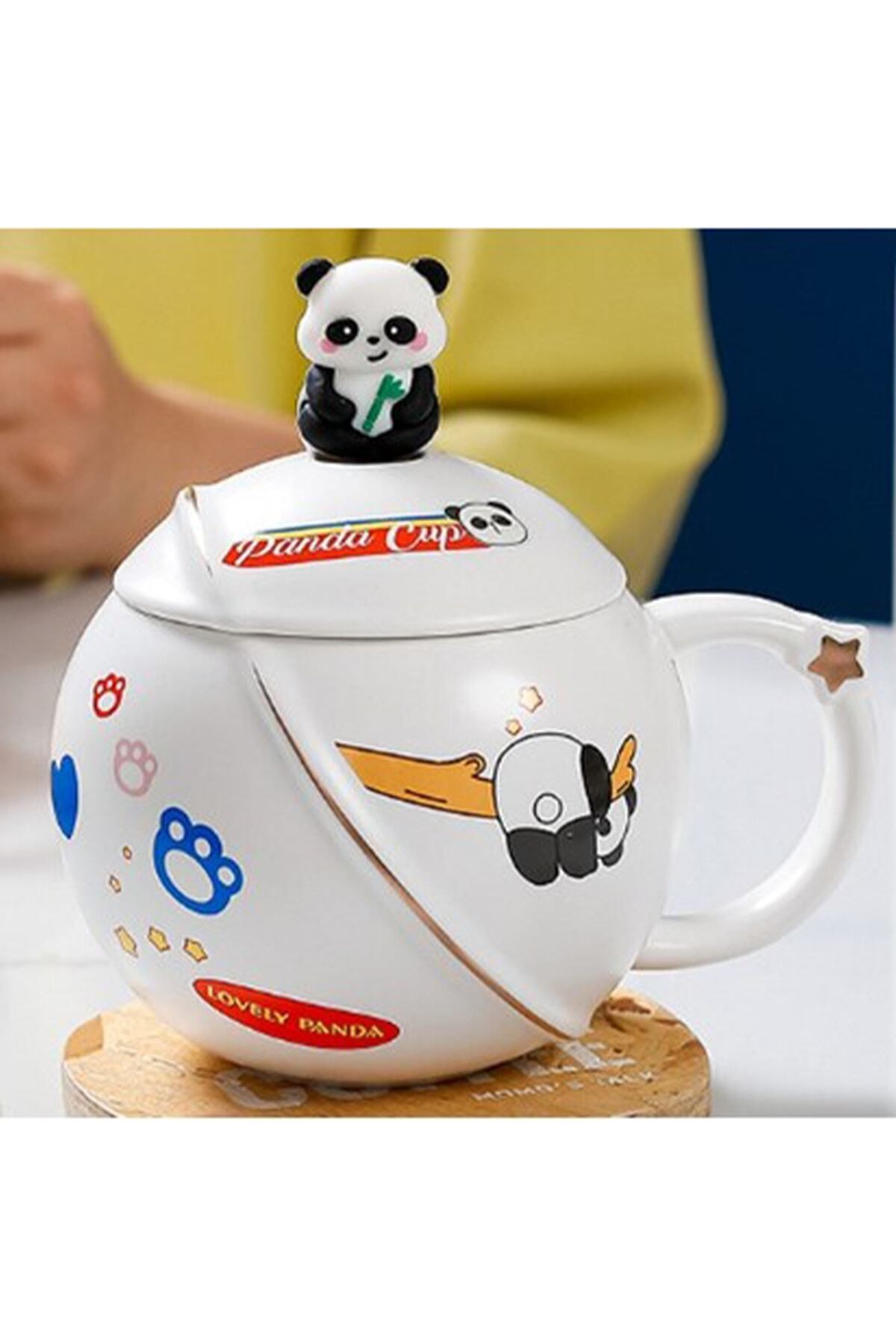 Kapaklı Panda Temalı Kupa Bardak