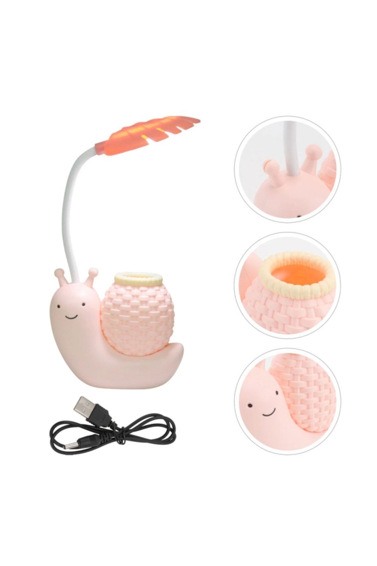 Masa Üstü Salyangoz Tasarımlı Kalemlik Led Lamba 22cm*11cm