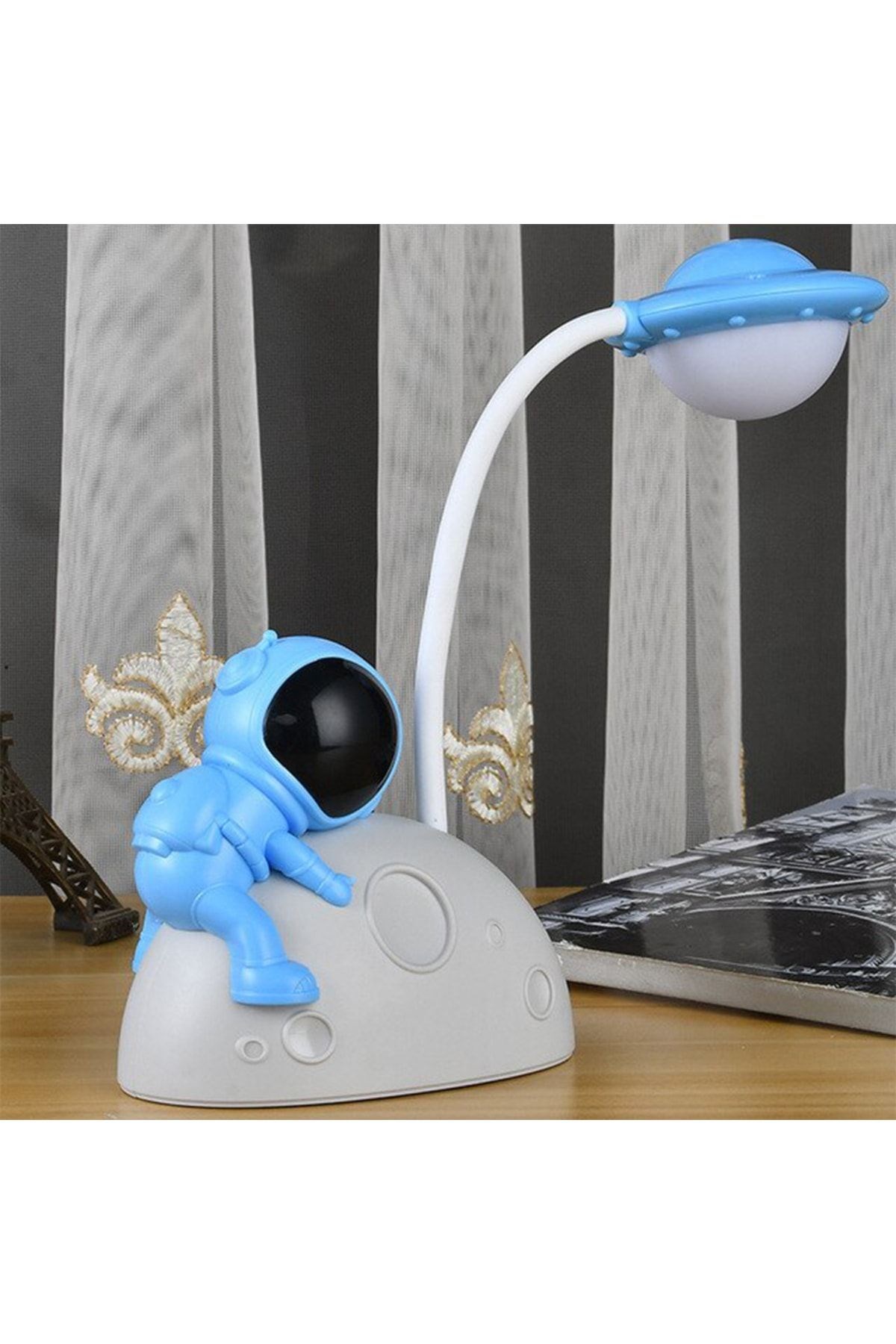 Astronot Masa Lambası-usb Şarj Edilebilir Led Lamba Uzay Adamı