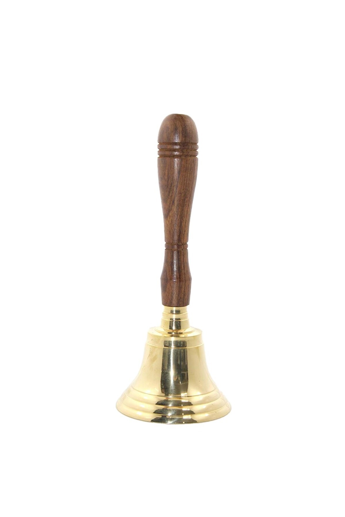 Ahşap Pirinç Başlı El Çanı 25cm