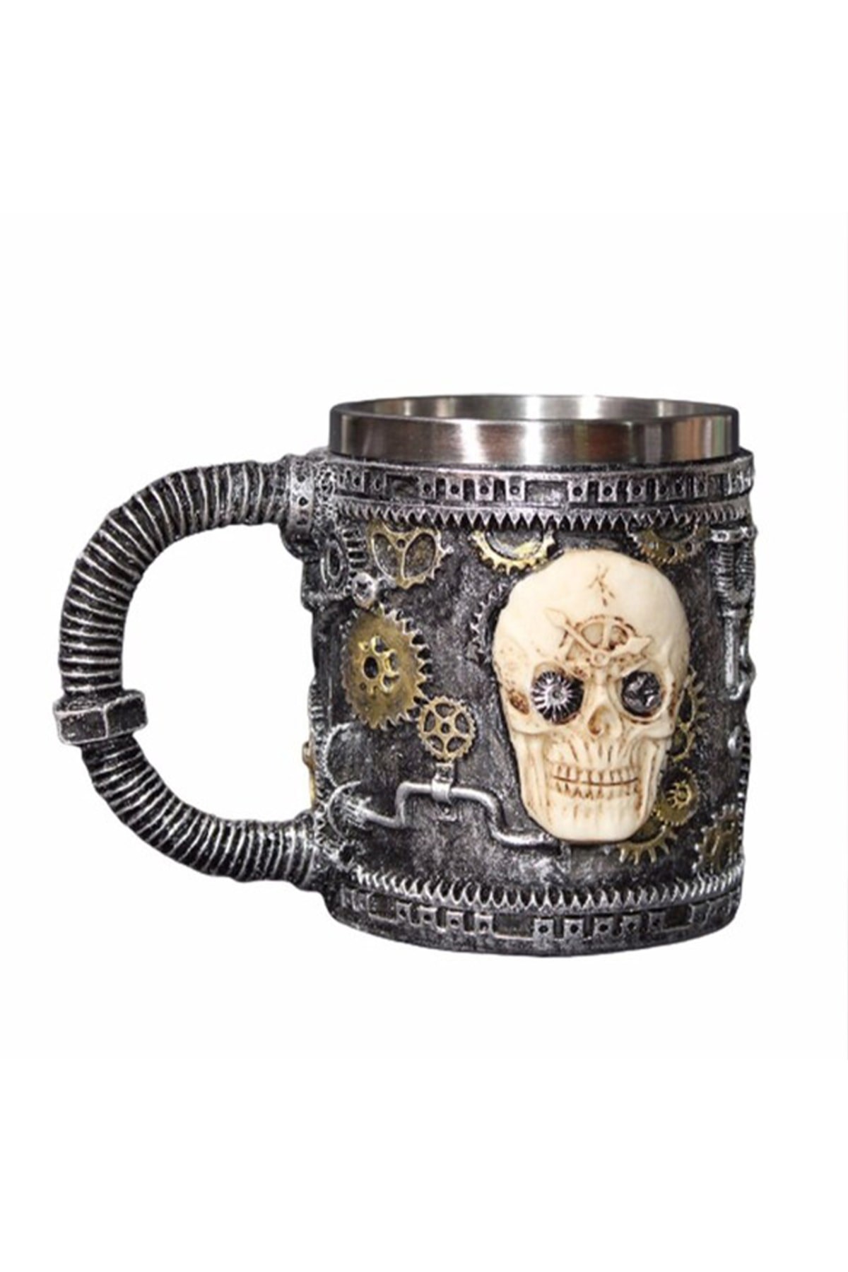 Kuru Kafa Iskelet Steampunk Kupa Bardak 3 Boyutlu Kabartmalı