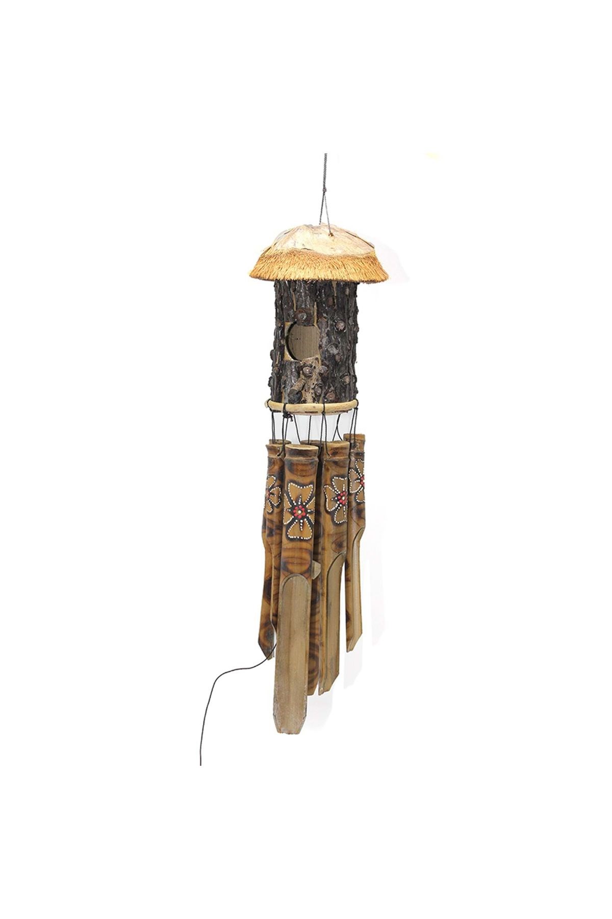 Bambu Kuş Yuvalı Rüzgar Çanı 50cm