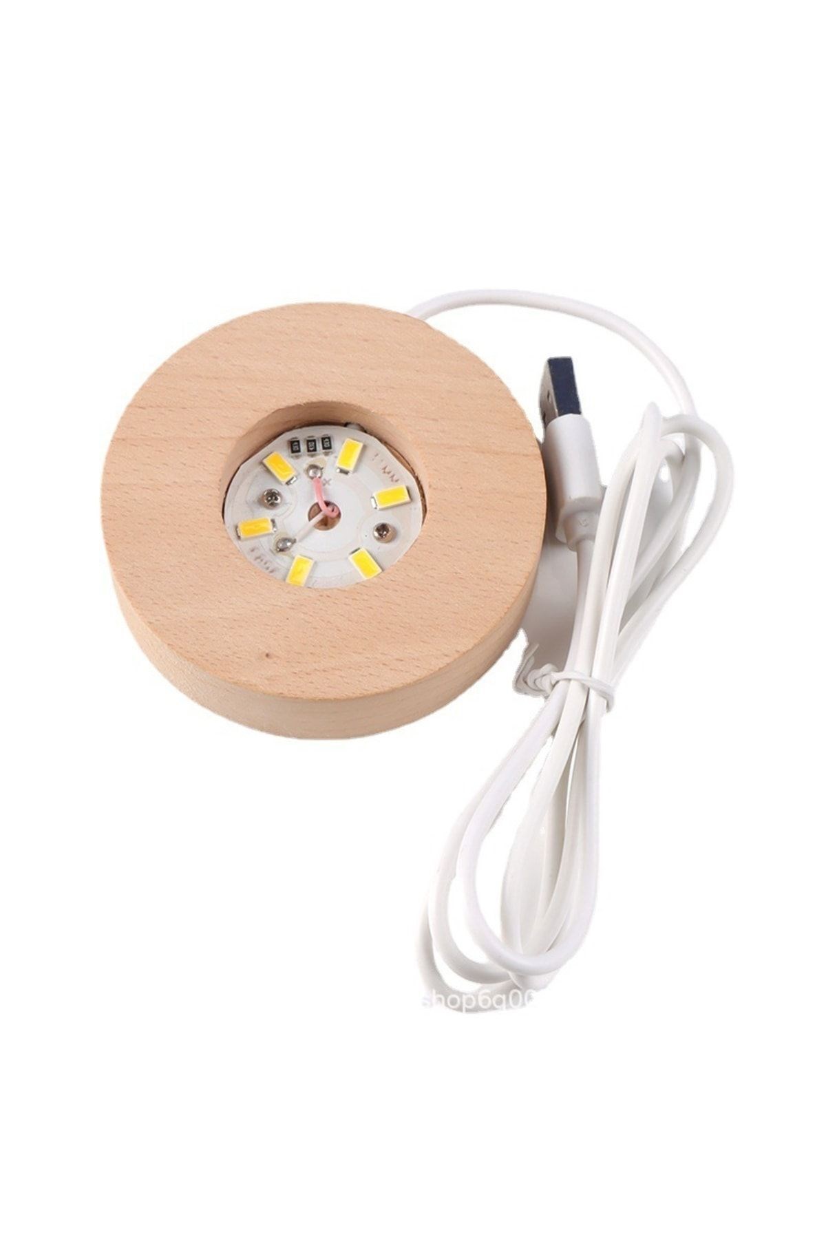 Büyük Boy Işıklı Ahşap Kaideli Kalp Temalı Cam Küre 8cm