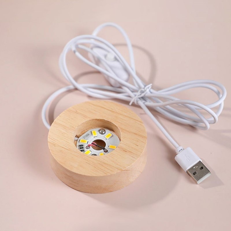 Kişiye Özel Işıklı Ahşap Kaideli Kalp Cam Küre 8cm 6cm