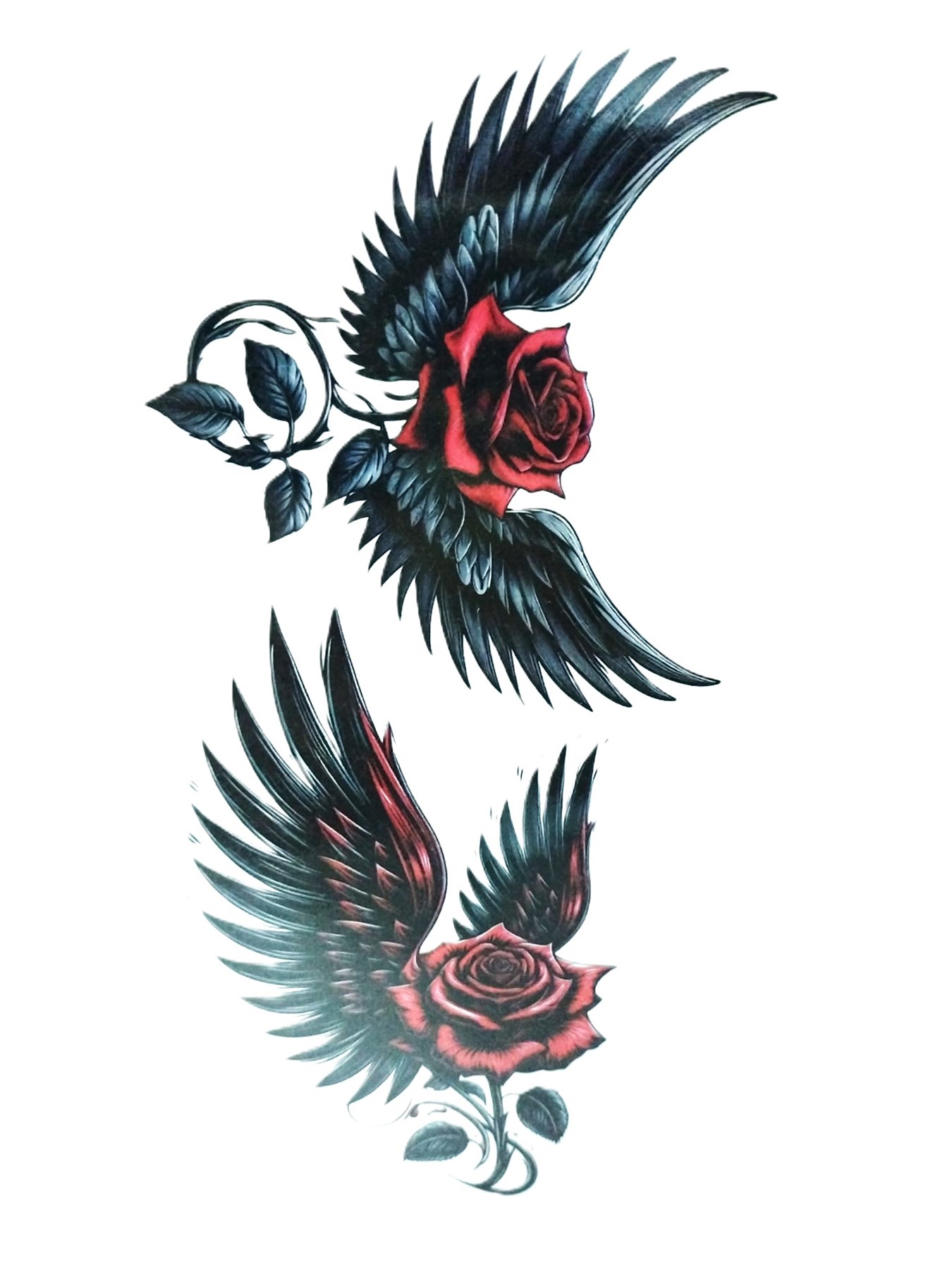 Hayal Sepeti Geçici Dövme 9,5x19CM Tattoo Minimal Tattoo Aksesuar Şık  KANATLI KIRMIZI GÜL MODELİ Hayal Sepeti Geçici Dövme 9,5x19CM Tattoo Minimal Tattoo Aksesuar Şık  KANATLI KIRMIZI GÜL MODELİ