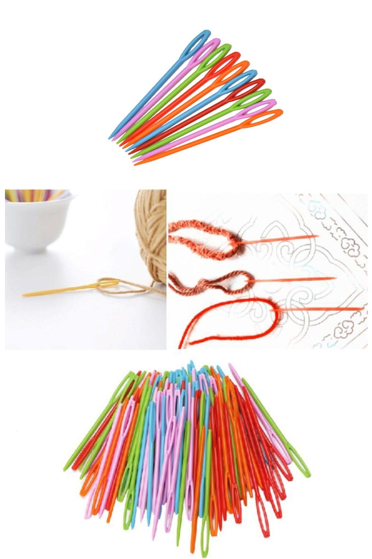 Hayal Sepeti 25 Adet Renkli 9 Cm Karışık Plastik Yün Iğnesi, Çocuklar Için Eğitici Iğne Hayal Sepeti 25 Adet Renkli 9 Cm Karışık Plastik Yün Iğnesi, Çocuklar Için Eğitici Iğne