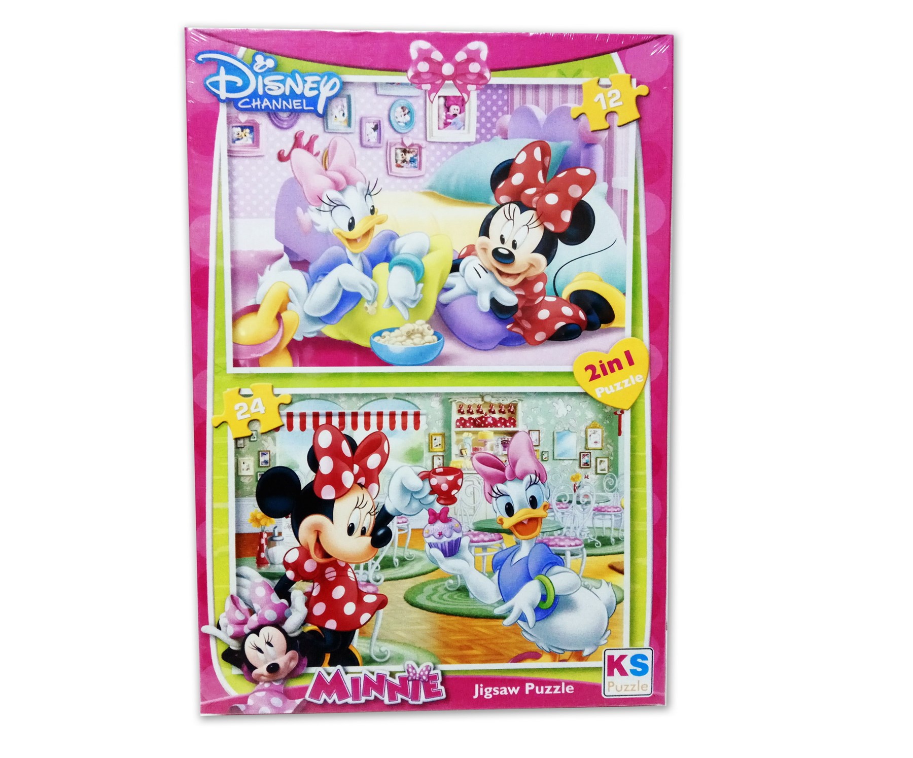 2 li DS 24 + 12 Parça Minnie Mouse Puzzle Yapboz