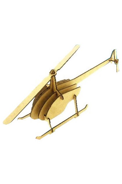 Ahşap Helikopter Maketi - 3 Boyutlu Ahşap Maket