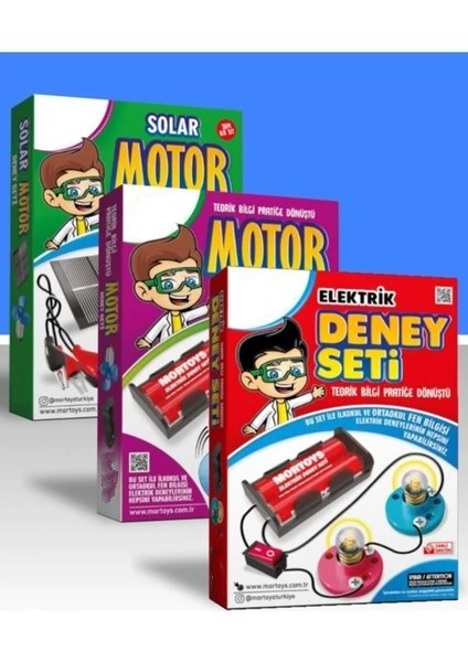 Hayal Sepeti 3' Lü Deney Seti, Elektrik + Motor+ Solar Panel Motor Deney Setleri Hayal Sepeti 3' Lü Deney Seti, Elektrik + Motor+ Solar Panel Motor Deney Setleri
