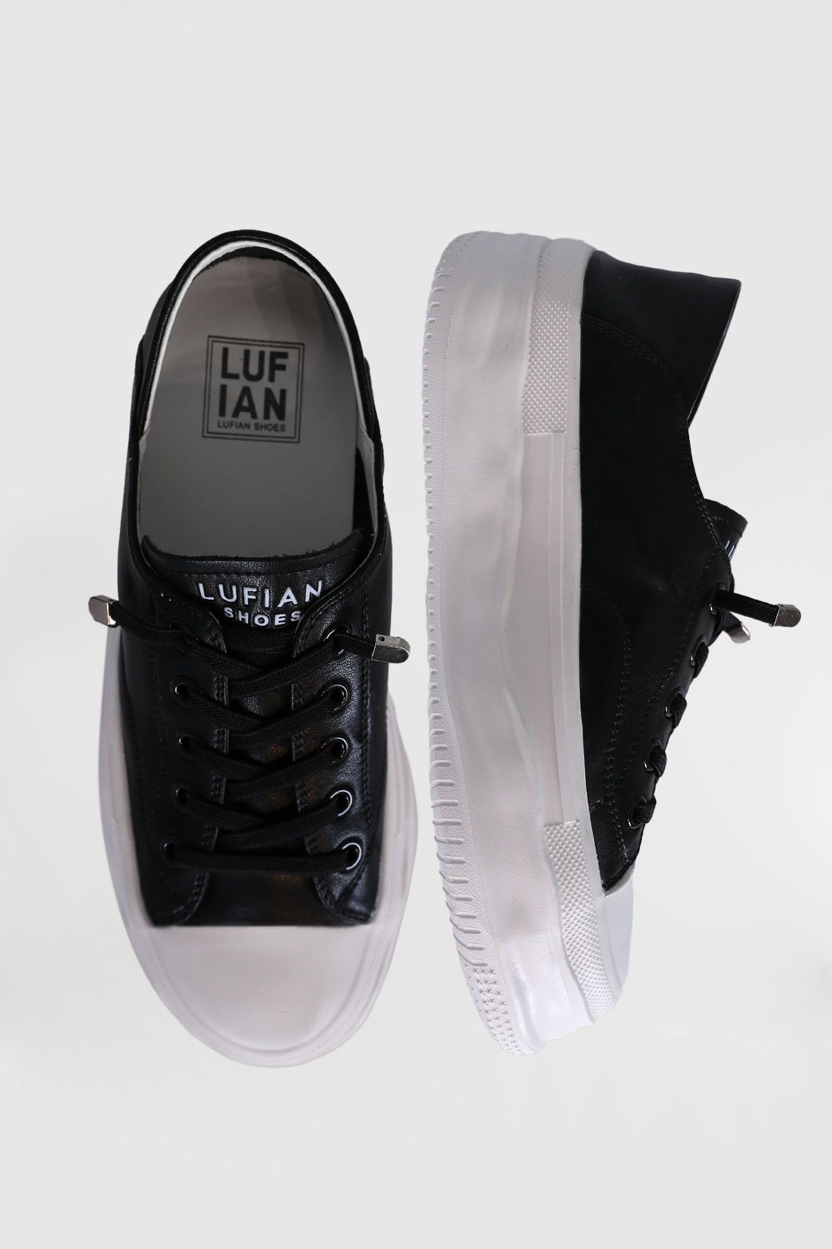Hakiki Deri Bağcıklı Siyah Beyaz Kadın Sneaker Lufian Annabel Siyah Beyaz Sneaker Hakiki Deri Bağcıklı Siyah Beyaz Kadın Sneaker Lufian Annabel Siyah Beyaz Sneaker