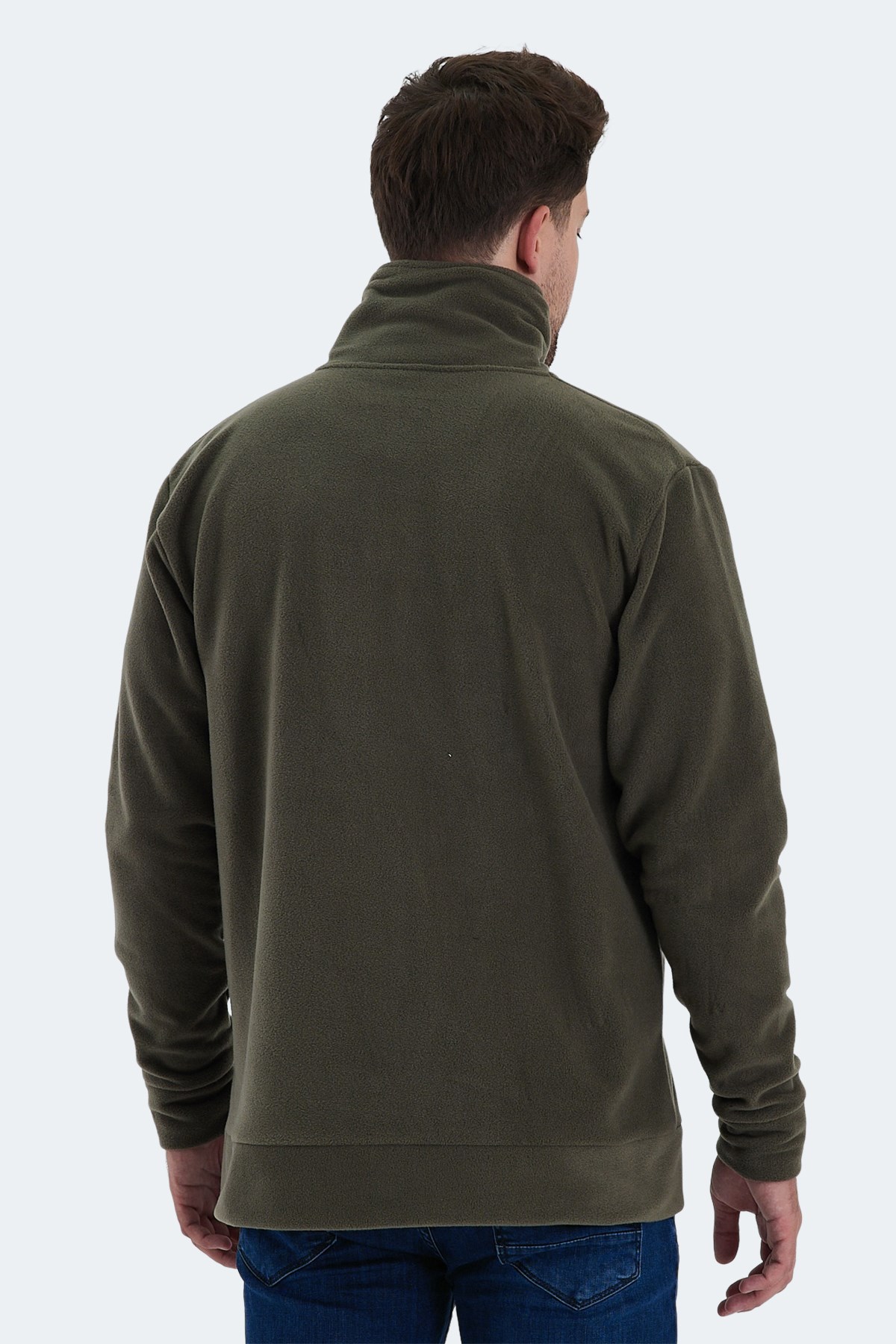 Slazenger KADMOS Erkek Fermuarlı Dik Yaka Cepli Haki Polar ST24WE004
