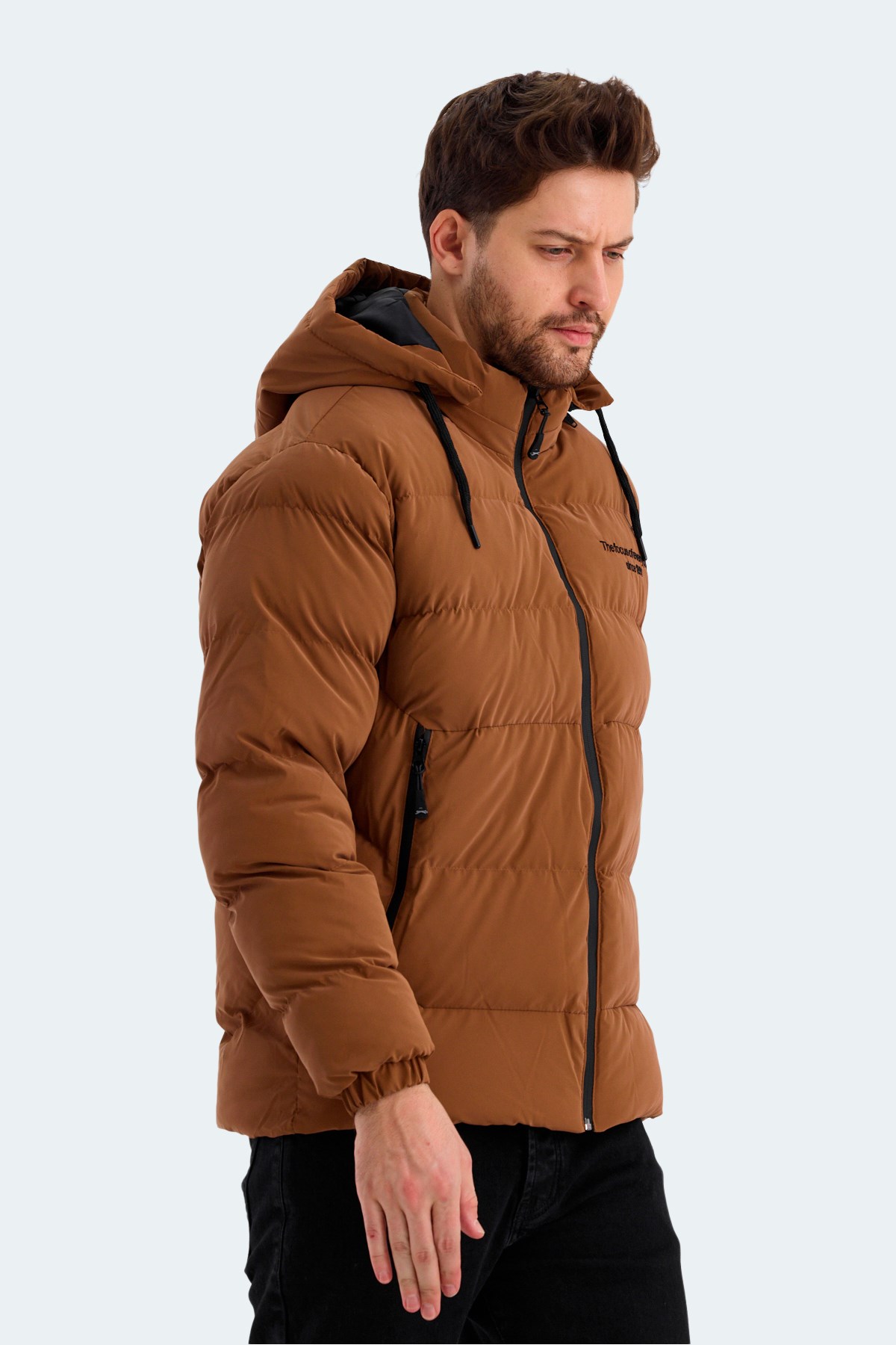 Slazenger HEINER Erkek Kapüşonlu Şişme Taba Mont & Kaban