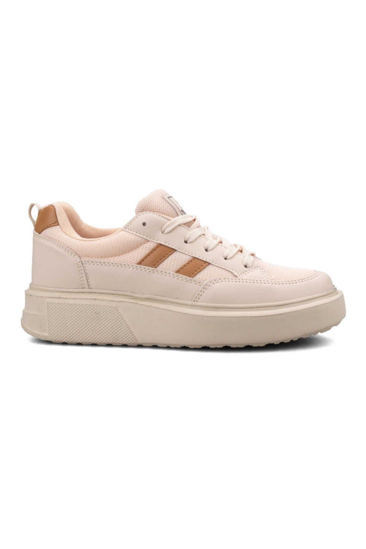 DarkStep 151 Bej Anorak Kalın Taban Sneaker Ayakkabı AY1436