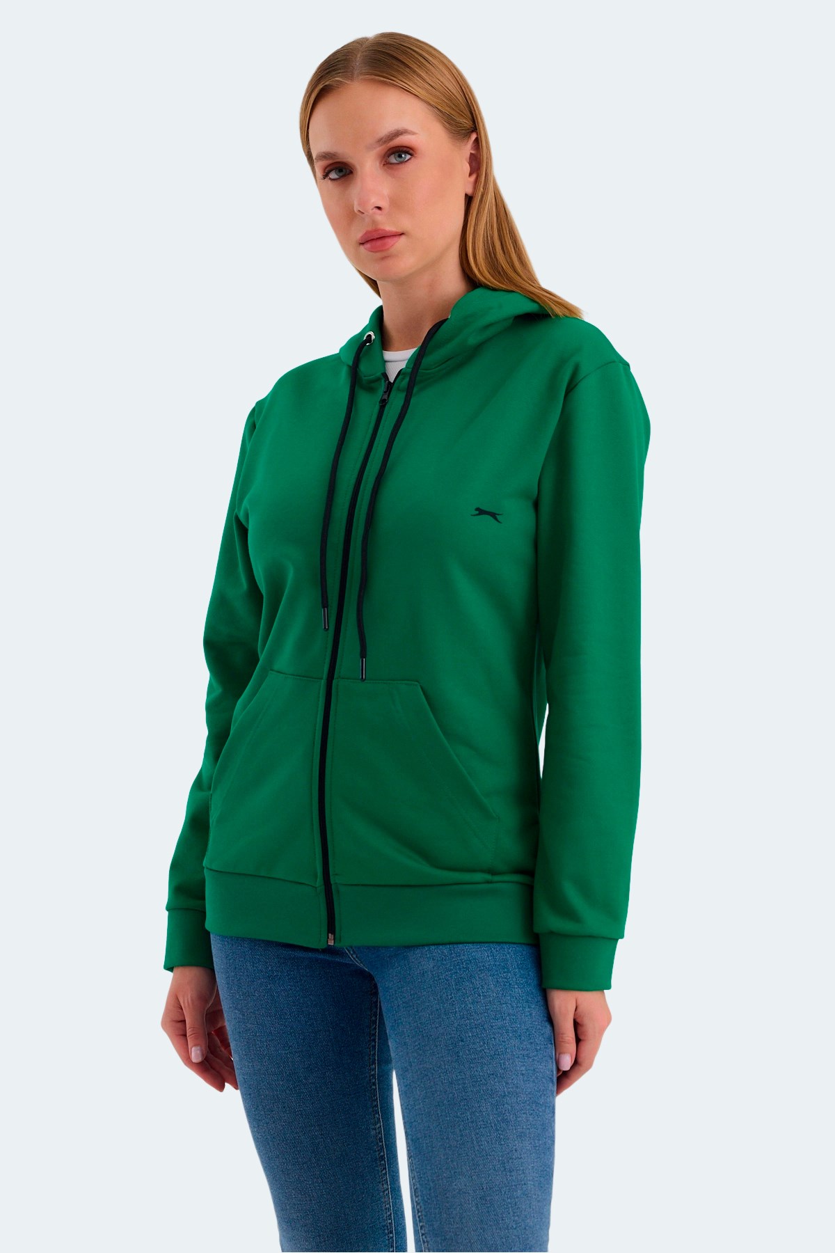 Slazenger KATYA Kadın Fermuarlı Kapüşonlu Cepli Nane Sweatshirt Slazenger KATYA Kadın Fermuarlı Kapüşonlu Cepli Nane Sweatshirt