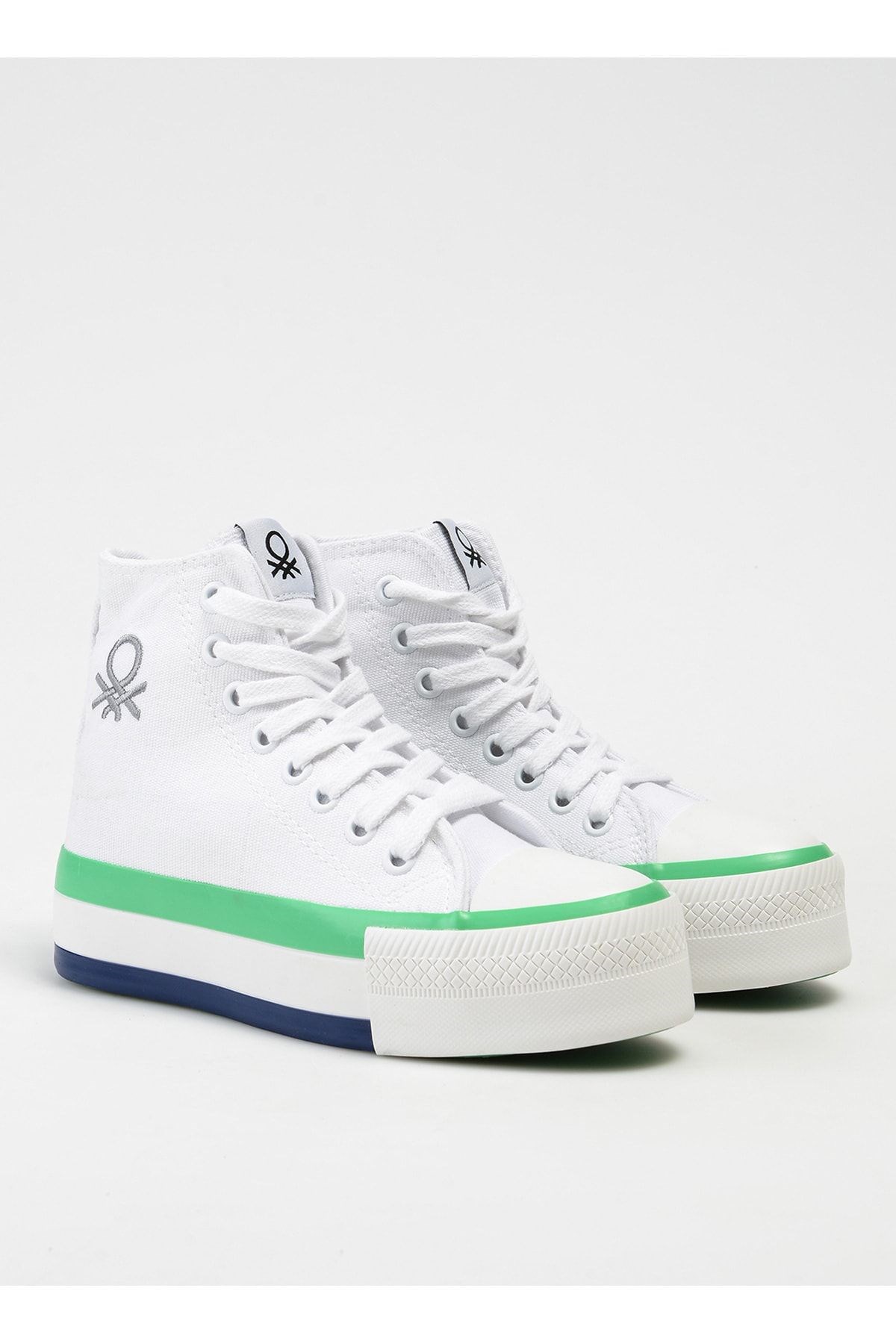 Benetton Beyaz - Yeşil Kadın Sneaker BN-30944 5002996231