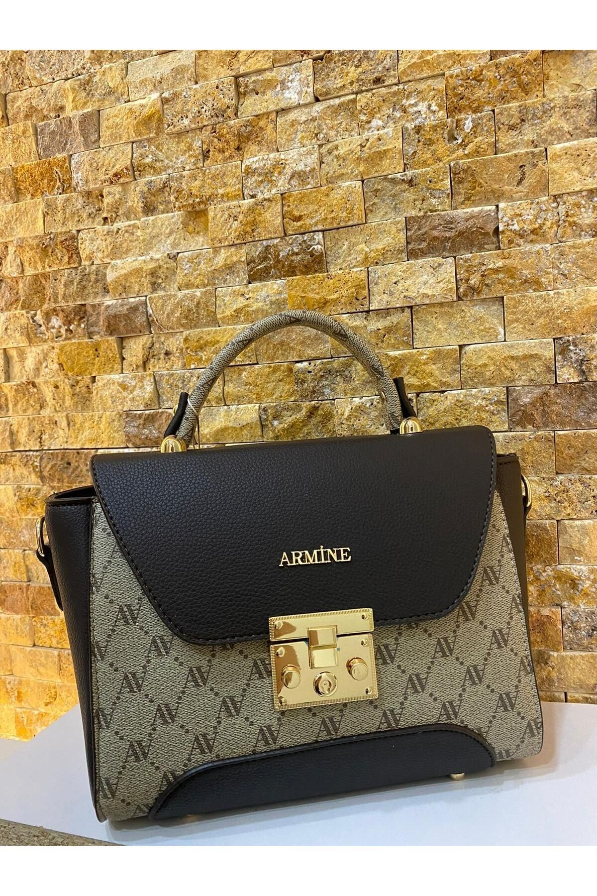 Armine 378 Model Kodlu Vizon Noktalı Omuz Çantası El Çantası