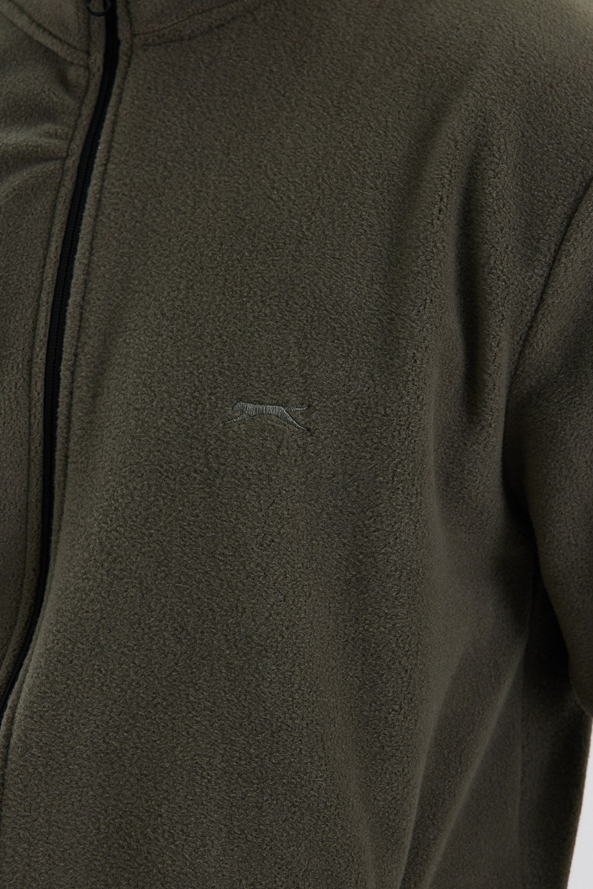 Slazenger KADMOS Erkek Fermuarlı Dik Yaka Cepli Haki Polar ST24WE004 Slazenger KADMOS Erkek Fermuarlı Dik Yaka Cepli Haki Polar ST24WE004
